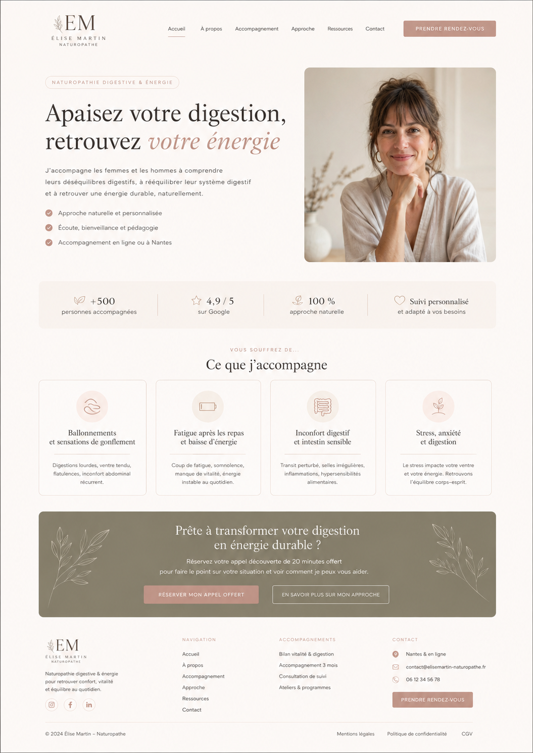 Naturopathe - exemple de site Skudweb
